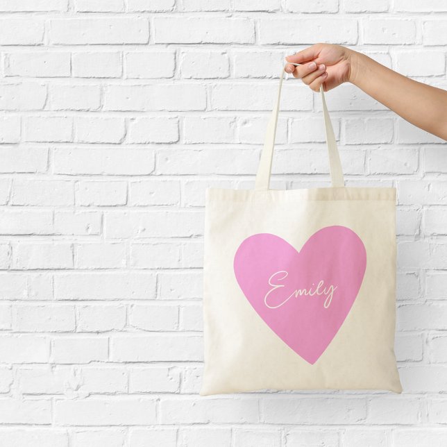Girly Pink Herz Tasche mit Namen (Von Creator hochgeladen)