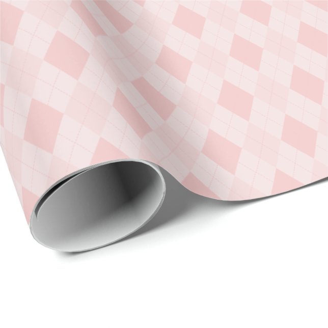 Girly Pink Kleine Raute Diamant Muster Geschenkpapier (Rolleneckpunkt)
