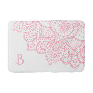 Girly Pink Lace Mandala Badematte