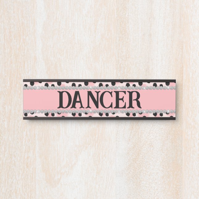 Girly Pink Leopard Diamond Custom Horst Stall Türschild (Vorderseite )