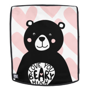 Girly Pink Liebe du Beary Mule Bär Herzstück Muste Rucksack