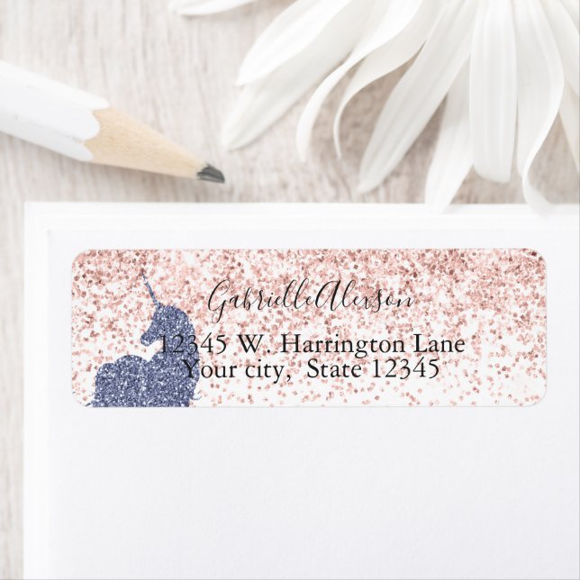 Girly Pink Lila Unicorn Glitzer Glitz (Insitu)