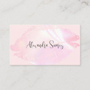 Girly Pink Lips Feminine Makeup Artist Simple Visitenkarte