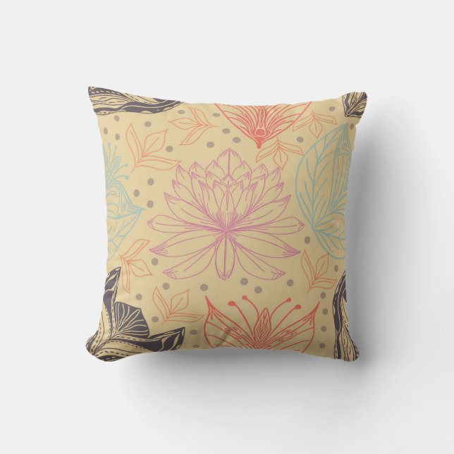 Girly Pink Lotus Blume Trendy Design Kissen (Vorderseite)