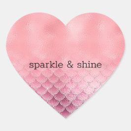 Girly Pink Mermaid Herz-Aufkleber