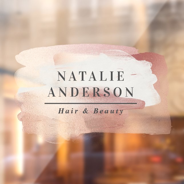 Girly Pink Modern Watercolour Branding Sign Fensteraufkleber (Blatt 2)