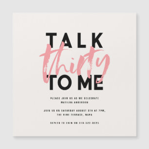 Girly pink moderne minimale Typografie 30. Magnetkarte
