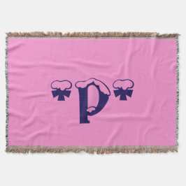 Girly Pink Monogram Design Text Art Decke