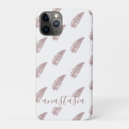 Girly Pink Monogram Feathers Pattern Case-Mate iPhone Hülle