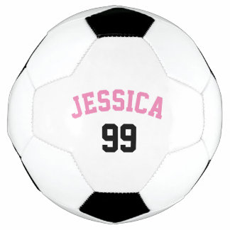 Girly Pink Name Black Number Minimalistisch Fußball
