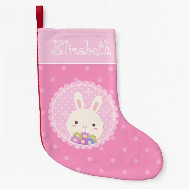 Girly Pink Niedlich Kawaii Sonnen & Blume Individu Kleiner Weihnachtsstrumpf (Vorderseite)