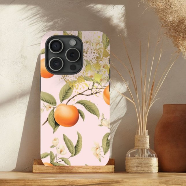 Girly Pink, Orange und Gold Apricot Obsttrellis Case-Mate iPhone Hülle (Von Creator hochgeladen)