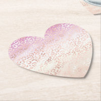 Girly Pink Peach Glam Leopard Print Ombre Gefärbte