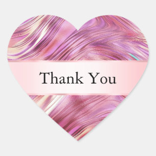 Girly Pink Perle Roségold Glam Danke Herz-Aufkleber