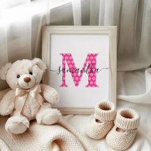 Girly Pink Polka Dot Monogram