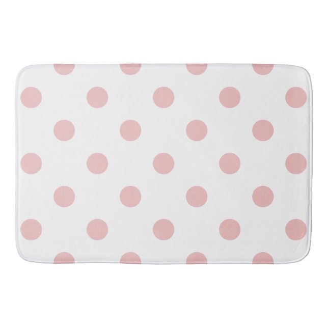 Girly Pink Polka Dots Badematte (Vorderseite)