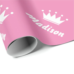 Girly-pink-Princess-Kronenpapier Matte Geschenkpapier