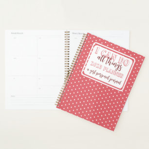 Girly Pink Punkte ich kann alles tun 2023 Journal Planer