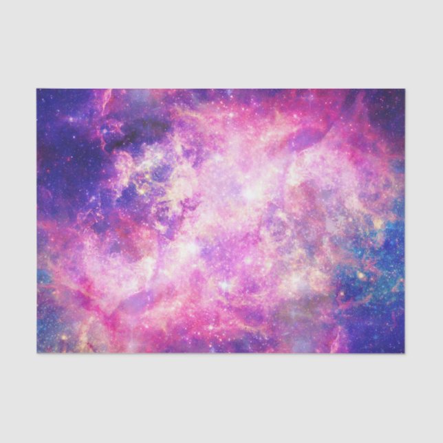 Girly Pink Purple Space Nebula Galaxy Seidenpapier (Vorderseite)