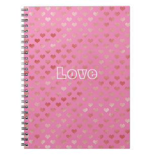 Girly Pink Red Hearts Ombre Notizblock