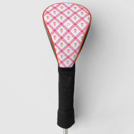 Girly Pink & Red Muster mit Initialen Golf Headcover