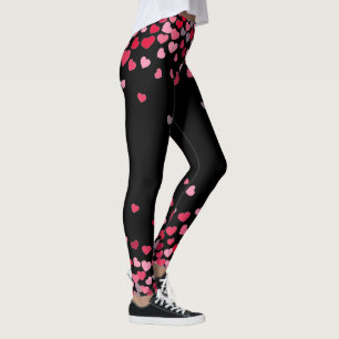 Girly Pink Romantische Liebe hört schwarz Leggings