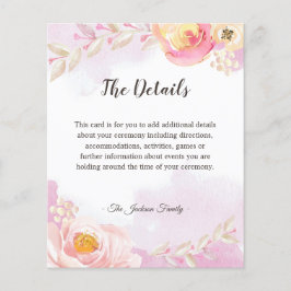 Girly Pink Rose Garden Details Flyer