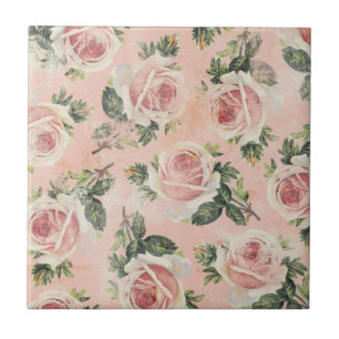 Girly Pink Rose Tile Fliese