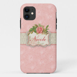 Girly Pink Roses Personalisiert Case-Mate iPhone Hülle