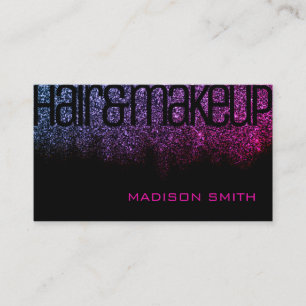 Girly Pink Schwarzer Glitzer Sparkle Glamour Luxus Visitenkarte