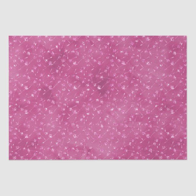 Girly Pink Sparkle Glitzer Blume Seidenpapier (Vorderseite)