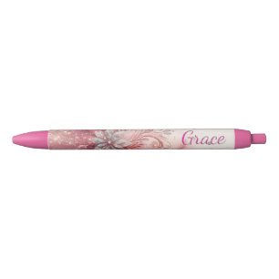Girly Pink Sparkle Office School Writing Kugelschreiber