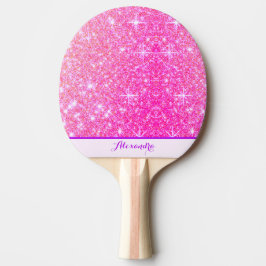 Girly Pink Sparkle Personalisiert Tischtennis Schläger