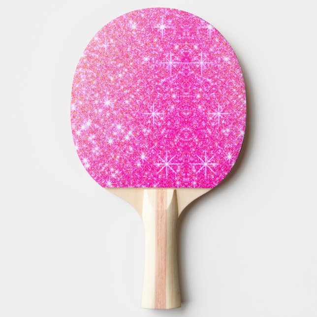 Girly Pink Sparkle Tischtennis Schläger (Vorderseite)