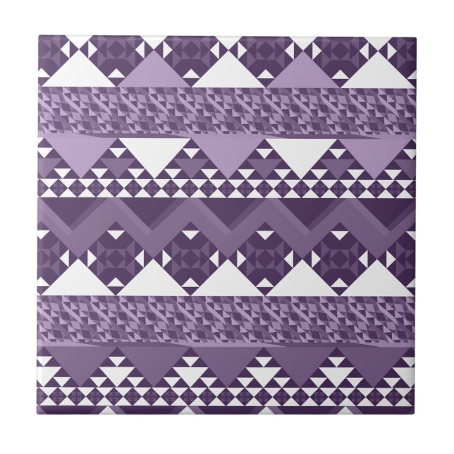 Girly Pink Tribal Aztec Muster Fliese (Vorderseite)