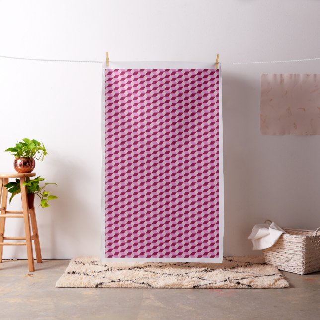 Girly Pink Tumbling Blocks Nahtloses Muster Stoff (Beispiel)