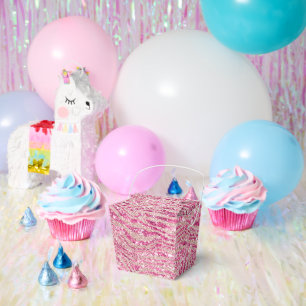 Girly Pink und Blush Glitzer Zebra Geschenkschachtel