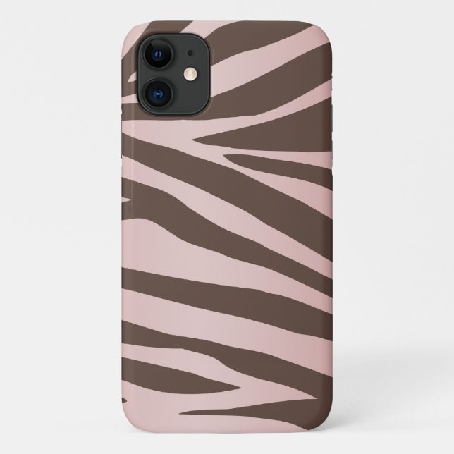 Girly Pink und Brown Zebra Case-Mate iPhone Hülle (Rückseite)