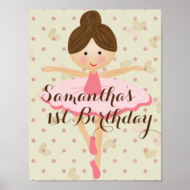 Girly Pink und Dreamy Ballerina Poster (Vorne)