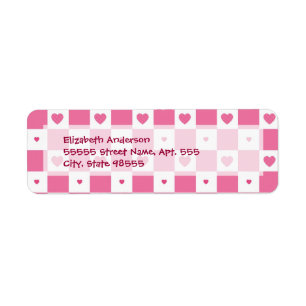 Girly Pink und White Checkerboard Herz