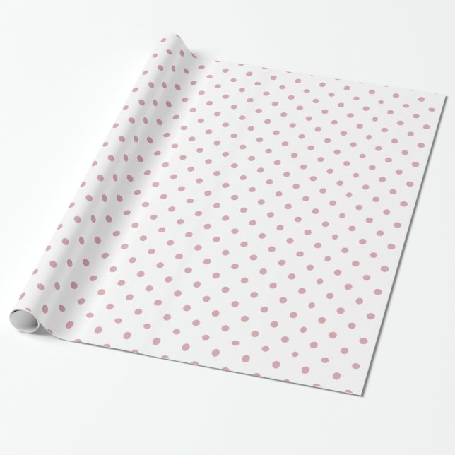 Girly Pink und White Dots Geschenkpapier (Ungerollt)