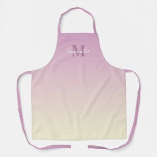 Girly Pink Vanilla Ombre Name Monogram Schürze