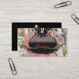 Girly Pink Vintag Paris Modesalon Visitenkarte