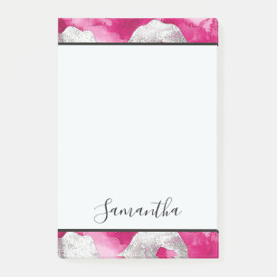 Girly Pink White Abstrakt Post-it Klebezettel