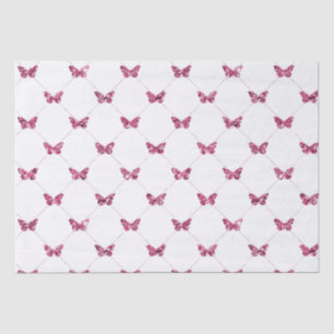 Girly Pink White Glitzer Schmetterlinge Seidenpapier