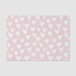 Girly Pink White Hearts Geburtstag Seidenpapier