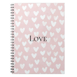 Girly Pink White Hearts Notizblock
