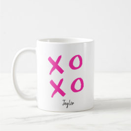 Girly Pink Xoxo Personalisiert Valentine's Kaffeetasse
