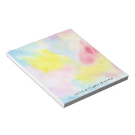 Girly Pink Yellow Blue Gefärbte Krawatte Notizblock