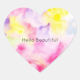 Girly Pink Yellow Lila Gefärbte Krawatte Herz-Aufkleber